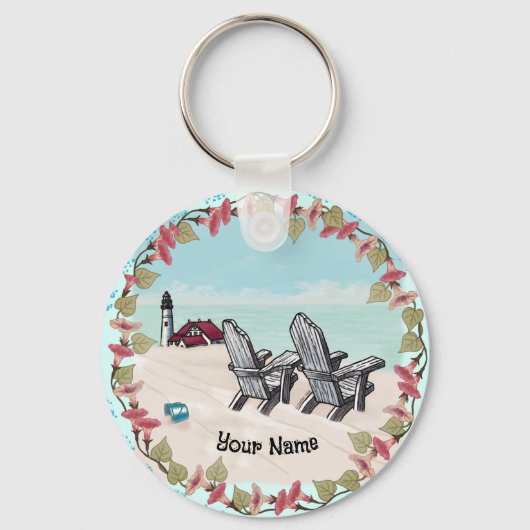 Leuchtturm für Strandstühle Schlüsselanhänger (Vorderseite)