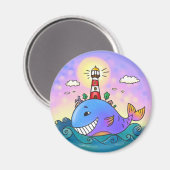 Leuchtturm für Wale Magnet (Vorderseite/Rückseite)