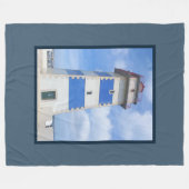 Leuchtturm für Wasserfarben Fleecedecke (Vorderseite (Horizontal))