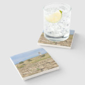Leuchtturm für Wasserfarben Steinuntersetzer (Seitenansicht)