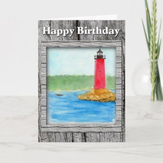Leuchtturm Geburtskarte Karte (Vorderseite)