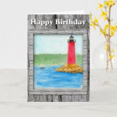 Leuchtturm Geburtskarte Karte (Gelbe Blume)