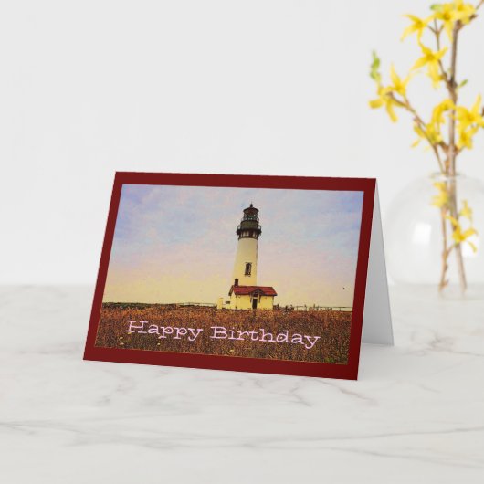 Leuchtturm Geburtskarte Karte (Gelbe Blume)