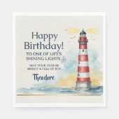 Leuchtturm Geburtstag Leuchtendes Licht Serviette (Vorderseite)