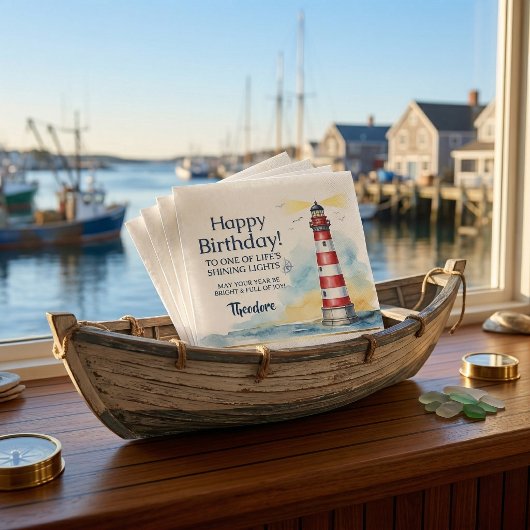 Leuchtturm Geburtstag Leuchtendes Licht Serviette