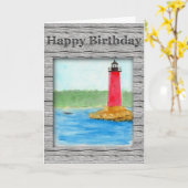 Leuchtturm Geburtstagskarte (Großdruck) Karte (Gelbe Blume)