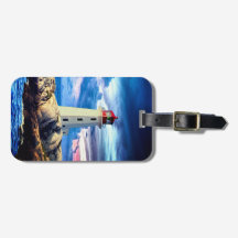 Leuchtturm - Gepäckanhänger mit Visitenkartensteck