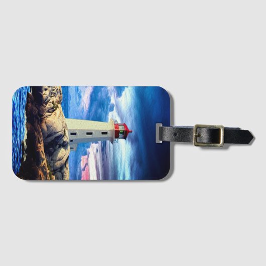 Leuchtturm - Gepäckanhänger mit Visitenkartensteck (Vorderseite (Horizontal))