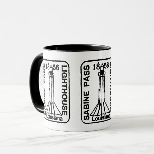 Leuchtturm gestempelte Tasse (Vorderseite Links)