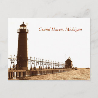 Leuchtturm, Grand Haven, Michigan Postkarte