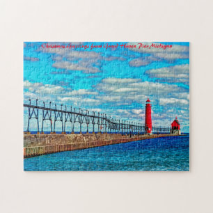 Leuchtturm Grand Haven Pier Michigan. Puzzle
