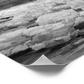 Leuchtturm Graue Schwarz-weiße Wolken Seascape Oce Poster (Ecke)