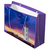 Leuchtturm - große Geschenktasche Geschenktüte (Vorderseite Schrägansicht)