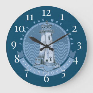Leuchtturm Große Wanduhr