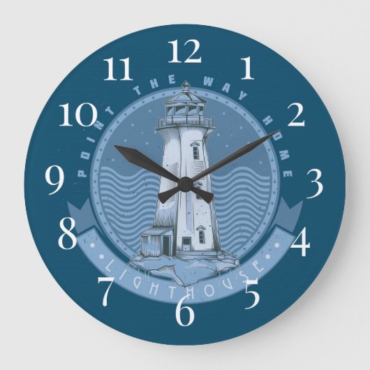 Leuchtturm Große Wanduhr (Vorderseite)