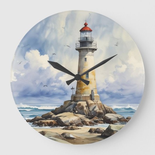 Leuchtturm Große Wanduhr (Vorderseite)