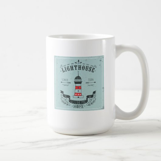 Leuchtturm Guide Me Home Poster Kaffeetasse (Rechts)