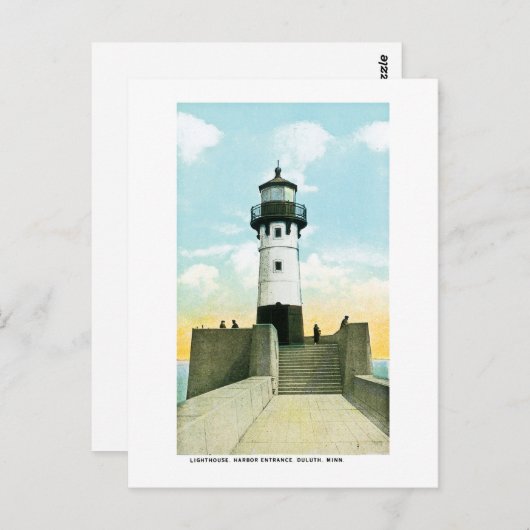 Leuchtturm, Hafeneingang, Duluth, Minnesota Postkarte (Vorne/Hinten)