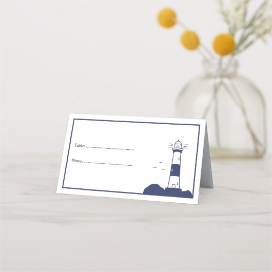 Leuchtturm Hochzeiten Platzkarten (Vorderseite)