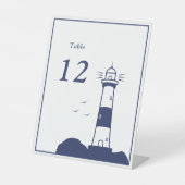 Leuchtturm Hochzeiten Tischnummern Sockelschild (Vorderseite)