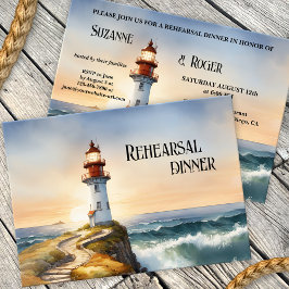 Leuchtturm Hochzeitliches Abendessen mit Probe Einladung