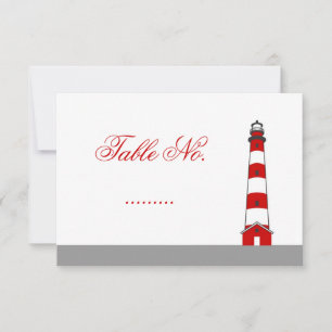 Leuchtturm-Hochzeitstisch-Nummernkarte Einladung