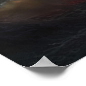 Leuchtturm im Abend glühen Poster (Ecke)