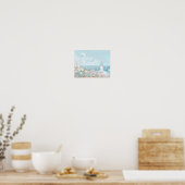 Leuchtturm im Aquarellstil Poster (Küche)
