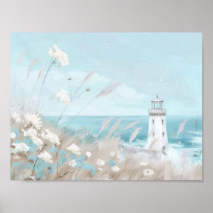 Leuchtturm im Aquarellstil Poster