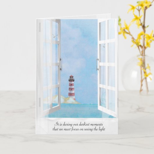 Leuchtturm im Beileid Karte (Gelbe Blume)