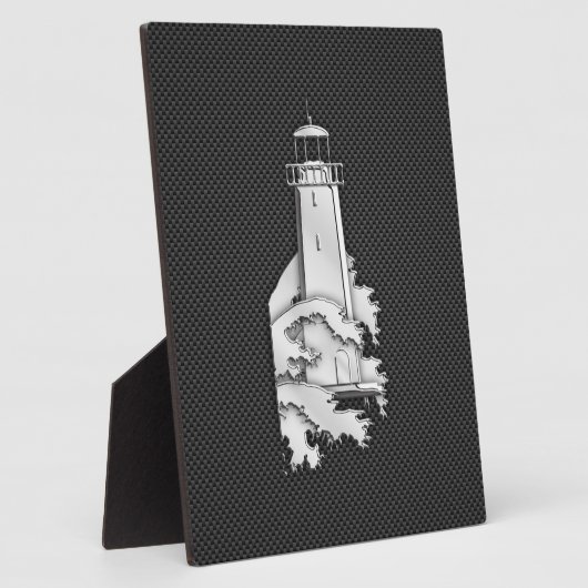 Leuchtturm im Chrome-Stil auf Kohlenstofffaser Fotoplatte (Seite)