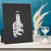 Leuchtturm im Chrome-Stil auf Kohlenstofffaser Fotoplatte (Seite)