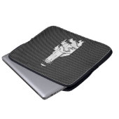 Leuchtturm im Chrome-Stil auf schwarzem Kohlenstof Laptopschutzhülle (Vorne Knopf)