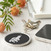 Leuchtturm im Chromstil auf Carbon Fibre Decor Schlüsselanhänger (Seite)