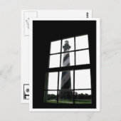 Leuchtturm im Fenster Postkarte (Vorne/Hinten)