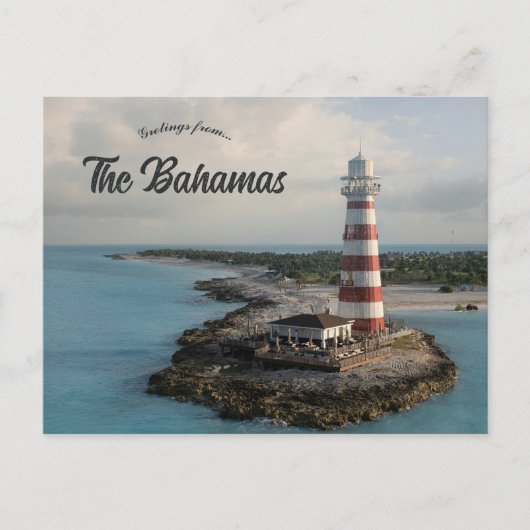 Leuchtturm im Ozean Cay Die Bahamas Postkarte (Vorderseite)