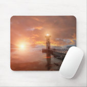 Leuchtturm im Sonnenuntergang Mousepad (Mit Mouse)