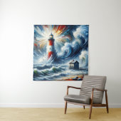 Leuchtturm im Sturm: Ein Expressionist Wandteppich (Beispiel)