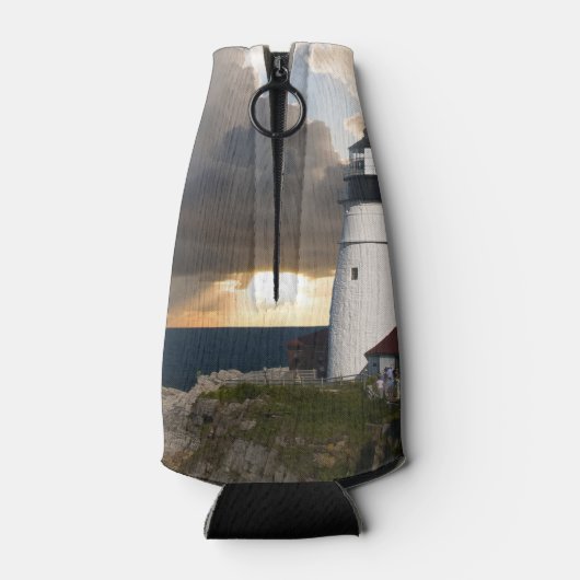 Leuchtturm im Sturm Flaschenkühler (Rückseite)