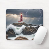 Leuchtturm im Sturm Mousepad (Mit Mouse)