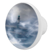 Leuchtturm im Sturm - Ostsee Keramikknauf (Rechts)