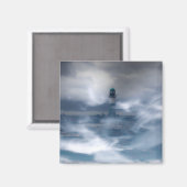 Leuchtturm im Sturm - Ostsee Magnet (Vorderseite/Rückseite)