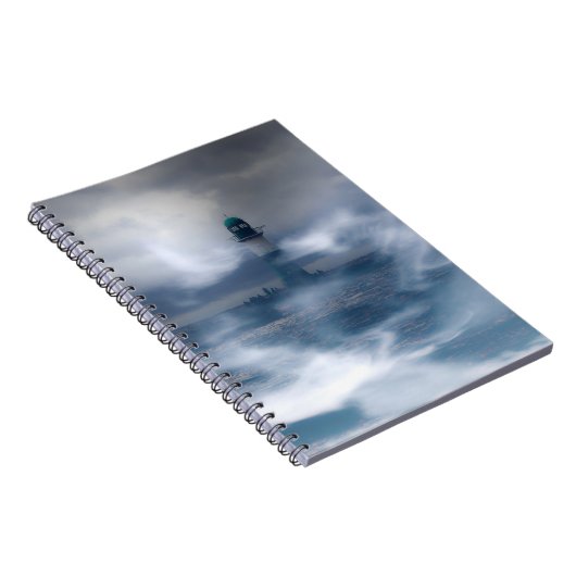 Leuchtturm im Sturm - Ostsee Notizblock (Rechte Seite)