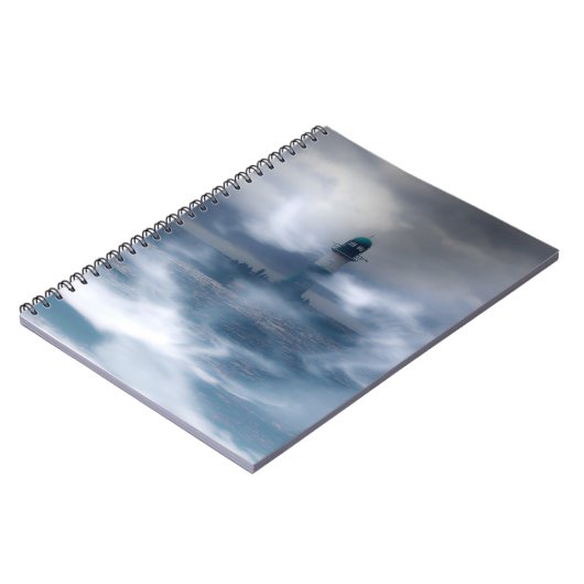 Leuchtturm im Sturm - Ostsee Notizblock (Linke Seite)