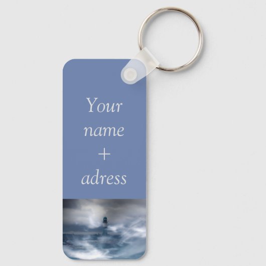 Leuchtturm im Sturm - Ostsee-Schlüsselanhänger Schlüsselanhänger (Rückseite)