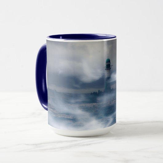 Leuchtturm im Sturm - Ostsee Tasse (Vorderseite Links)