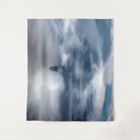 Leuchtturm im Sturm - Ostsee Wandteppich (Vorderseite)