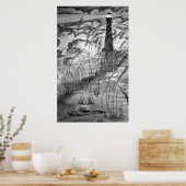 Leuchtturm im Sturm Poster (Küche)