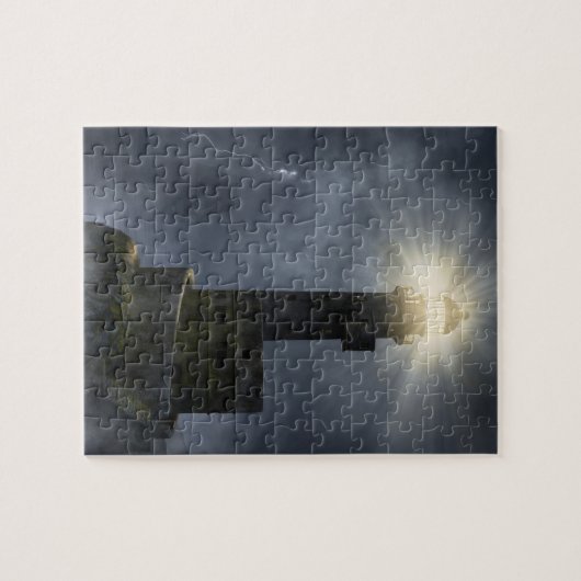 Leuchtturm im Sturm Puzzle (Horizontal)