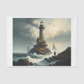 Leuchtturm im stürmischen Meer mit dem Hüter Seidenpapier (Vorderseite)
